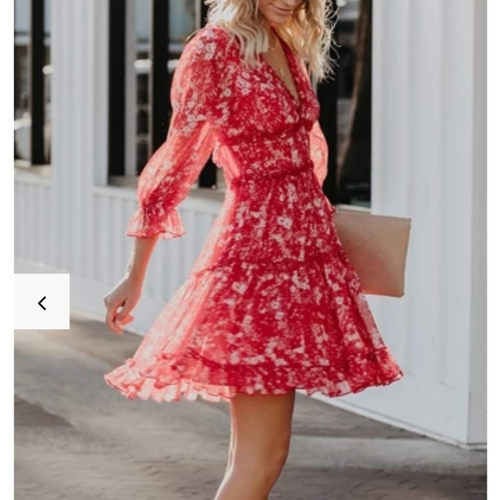 NWT RED & WT. A-LINE RUFFLE DRESS❣